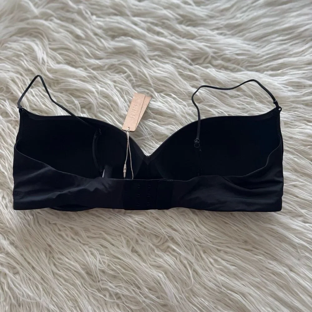 Skims Wireless Form Micro Strap Plunge Bra Onyx Size 34DD - Picture 5 of 7